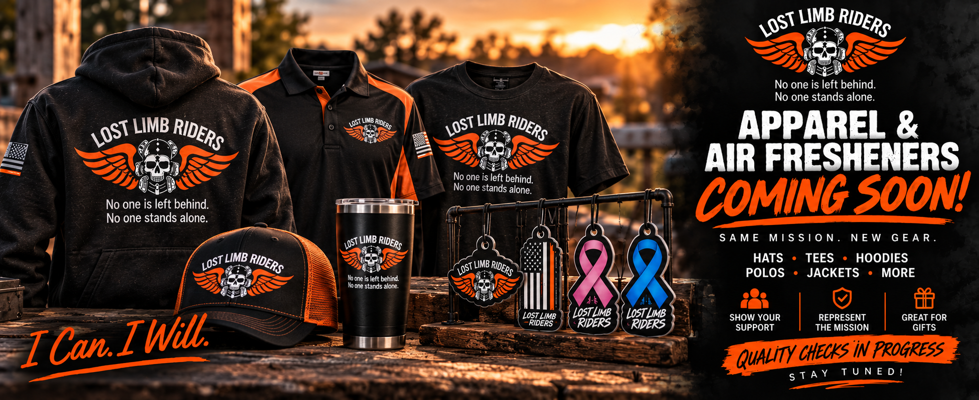 Lost Limb Riders apparel and air fresheners coming soon